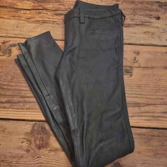 *GENETIC SHYA ZIP LEATHER CIGARETTE PANT COLOR NAVY/BLACK SZ 28 NEW WITH DEFECT - Picture 16 of 16